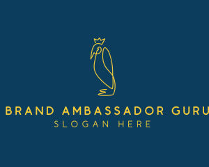 Crown Emperor Penguin  logo design