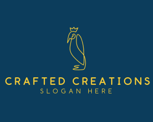 Crown Emperor Penguin  logo design