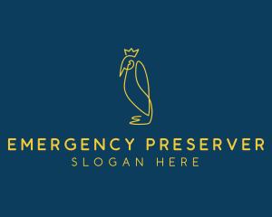 Crown Emperor Penguin  logo design