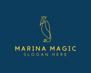 Crown Emperor Penguin  logo design