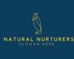 Crown Emperor Penguin  logo design