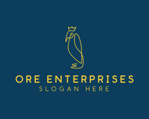 Crown Emperor Penguin  logo design