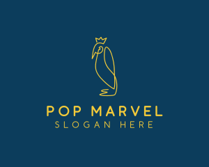 Crown Emperor Penguin  logo design