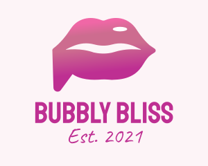 Lipstick Chat Bubble  logo design