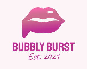 Lipstick Chat Bubble  logo design