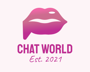 Lipstick Chat Bubble  logo design