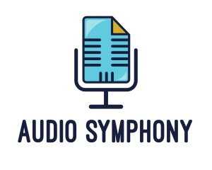 Blue Audio File logo design