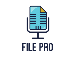 Blue Audio File logo design