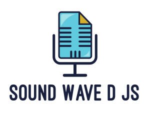 Blue Audio File logo design