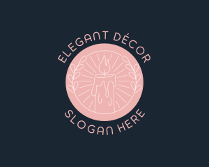 Decor Candle Wreath logo design