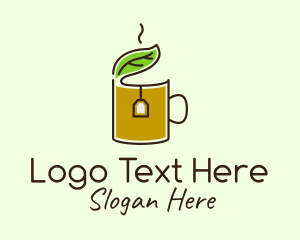 Green Tea Herbal Leaf logo design