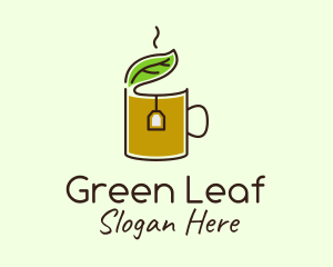 Green Tea Herbal Leaf logo design