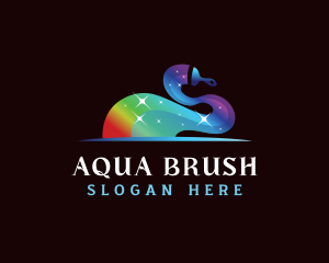 Paint Brush Rainbow logo design