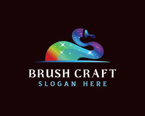 Paint Brush Rainbow logo design