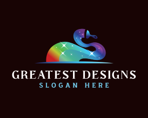 Paint Brush Rainbow logo design