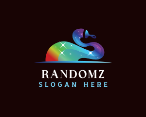 Paint Brush Rainbow logo design