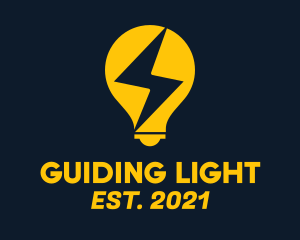 Electric Bulb Lightning logo design