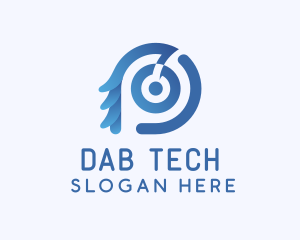 Blue Tech Target Letter D logo design