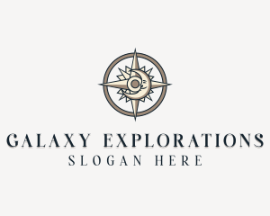 Moon Navigation Compass logo design