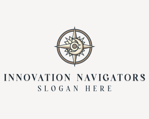 Moon Navigation Compass logo design