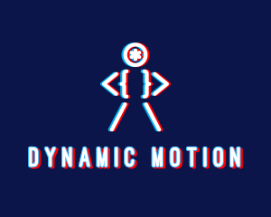 Glitchy Dance Man logo design