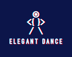 Glitchy Dance Man logo design