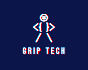 Glitchy Dance Man logo design