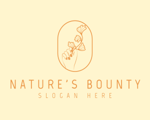 Natural Floral Nails logo design