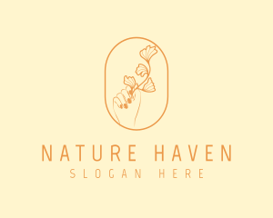 Natural Floral Nails logo design