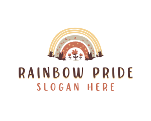 Flower Bird Rainbow logo design