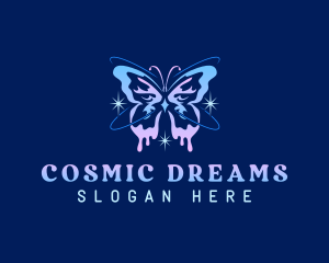 Cosmic Butterfly Sparkle logo design