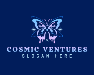 Cosmic Butterfly Sparkle logo design