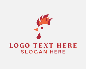 Flame Chicken Rooster logo