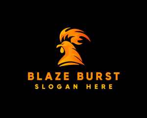 Fire Rooster Flame logo design