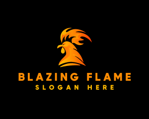 Fire Rooster Flame logo design