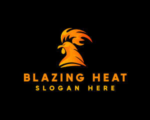 Fire Rooster Flame logo design