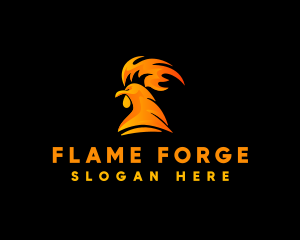 Fire Rooster Flame logo design