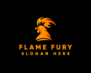 Fire Rooster Flame logo design