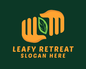 Leaf Farming Hands  logo design