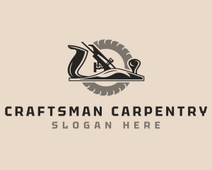 Wood Planer Saw Carpentry logo design