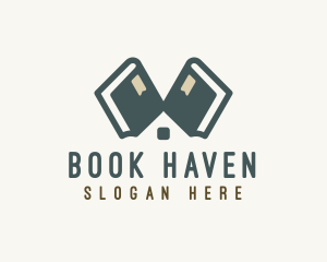 Library Book Learning logo design