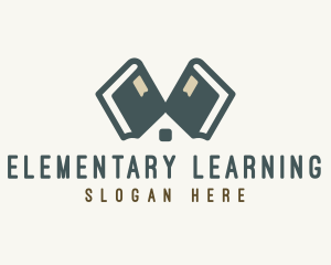 Library Book Learning logo design