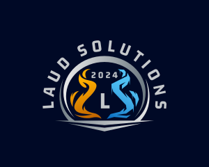 Industrial Flaming Ice Ventilation logo design