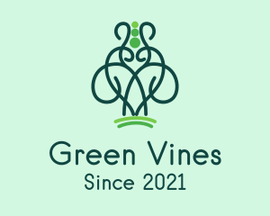 Heart Nature Vine logo design