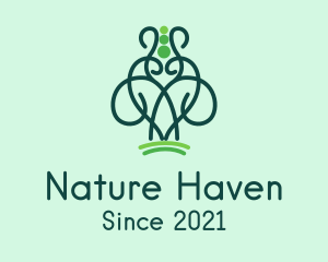 Heart Nature Vine logo design