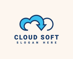 Digital Cloud Arrow logo design