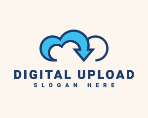 Digital Cloud Arrow logo design