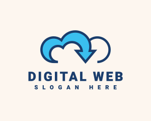 Digital Cloud Arrow logo design