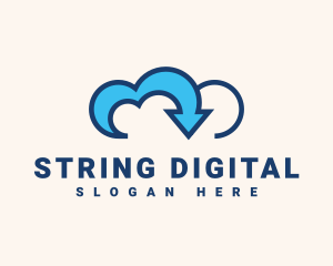 Digital Cloud Arrow logo design