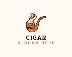 Pipe Tobacco Mustache logo design